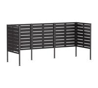 vidaXL Écran pour Poubelle 249 x 85 x 113 cm Acier Noir