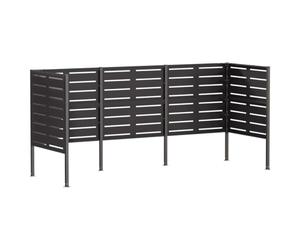 vidaXL Écran pour Poubelle 249 x 85 x 113 cm Acier Noir