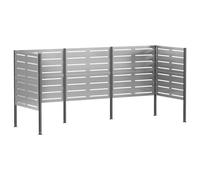vidaXL Écran pour poubelle 249 x 85 x 113 cm Argenté