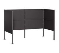 vidaXL Écran pour poubelle à roulettes en acier Noir 167 x 85 x 113 cm