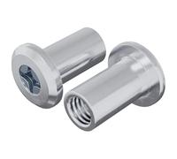 vidaXL Ecrou de verrouillage 2 pcs Argenté M6 x 15 mm Acier, Ecrou universel, fixation en acier, sûr, industriel, polyvalent, résistant aux intempéries, protège filet