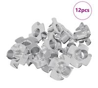 vidaXL Ecrou en T à dents 12 pcs Argenté M6 mm Acier