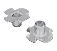 vidaXL Ecrou en T à dents 2 pcs Argenté M6 mm Acier