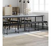 vidaXL Banc à manger 835226 – 248 x 32 x 45 cm, acier et similicuir, noir