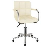 vidaXL Eetkamerstoel draaibaar stof crÃmekleurig3088157 Crème G