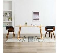 Eetkamerstoelen 2 st gebogen hout en stof grijs278727