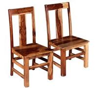 vidaXL 2x Bois Massif de Sesham Chaises de Salle à Manger Chaises à Dîner Sièges de Cuisine Repas Meubles de Cuisine Maison 243964