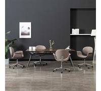 vidaXL Eetkamerstoelen 4 st draaibaar stof taupe3054870 Taupe G