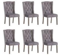 vidaXL Eetkamerstoelen 6 st fluweel grijs3055852 Gris G