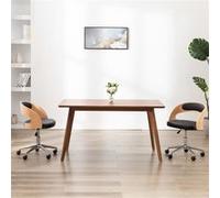 vidaXL Eetkamerstoelen draaibaar 2 st gebogen hout en kunstleer zwart3054917 Noir G