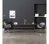Eetkamerstoelen draaibaar 2 st stof grijs3054866