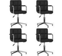 vidaXL Eetkamerstoelen draaibaar 4 st kunstleer zwart3088073 Noir G