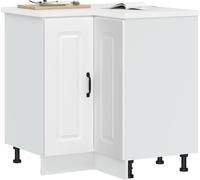 vidaXL Élément bas d'angle de cuisine Kalmar blanc Matériau dérivé du bois