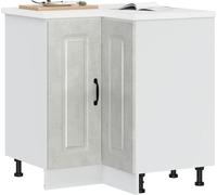 vidaXL Elément bas d'angle de cuisine Kalmar gris béton Matériau dérivé du bois