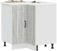 vidaXL Élément bas d'angle de cuisine Kalmar Gris Sonoma Matériau dérivé du bois
