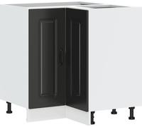 vidaXL Elément bas d'angle de cuisine Kalmar noir Matériau dérivé du bois