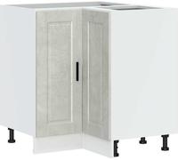 vidaXL Élément bas d'angle de cuisine Porto gris béton Matériau dérivé du bois