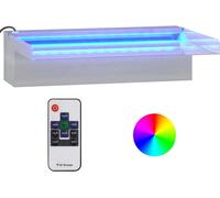 vidaXL Élément de cascade avec LED RGB Acier inoxydable 30 cm