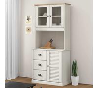 vidaXL Élément supérieur de buffet VIGO blanc 78x30x100 cm pin massif