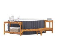 vidaXL Enceinte de bain à remous Demi-ronde Marron 252 x 112 x 55,5 cm Baignoire en Acacia