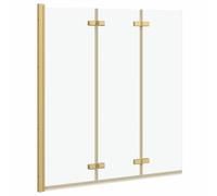 vidaXL Enceinte de Douche Doré 130 x 138 cm Verre ESG et aluminium