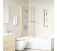 vidaXL Enceinte de Douche Doré 95 x 140 cm Verre ESG et aluminium