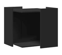 vidaXL Enceinte pour bac à litière pour Chat Noir 53 x 53 x 51 cm