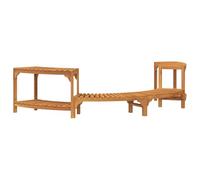 vidaXL Enceinte pour Bain à remous Semi-Ronde 252x112x55,5 cm en Bois Massif d'acacia