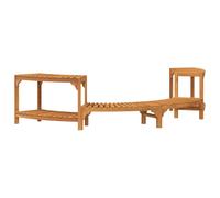 vidaXL Enceinte pour bain à remous semi-ronde 252x112x55,5 cm en bois massif d'acacia