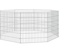 vidaXL Enclos pour Animaux en Liberté 8 Panneaux, Cage à Lapin, Maison pour Animaux Jardin Terrasse Patio Extérieur, 54x60 171574