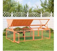 vidaXL Enclos Animaux, Clapier avec Porte, Poulailler avec Toit, Volière de Patio Jardin Terrasse Extérieur, Marron Bois 172300