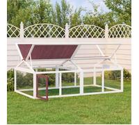 Enclos Animaux, Clapier avec Porte, Poulailler avec Toit, Volière de Patio Jardin Terrasse Extérieur, Moka Bois Massif de Pin