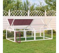Enclos Animaux, Clapier avec Porte, Poulailler avec Toit, Volière de Patio Jardin Terrasse Extérieur, Moka Bois Massif de Pin