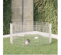 vidaXL Enclos pour animaux En Liberté 6 panneaux Cage terrasse fer galvanisé