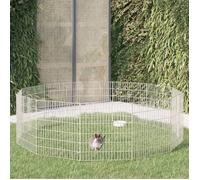 vidaXL Enclos d'Animaux en Liberté 12 Panneaux, Cage à Lapin, Maison pour Animaux Jardin Terrasse Patio Extérieur, 54x60 cm 171576