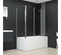 vidaXL Enclos de Bain Cabine de Douche Salle de Bain Maison Intérieur Accessoires de Fixation au Mur 120x69x130 cm Verre 146227 Blanc G