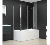 vidaXL Enclos de Bain Cabine de Douche Salle de Bain Maison Intérieur Accessoires de Fixation au Mur 120x69x130 cm Verre 146227