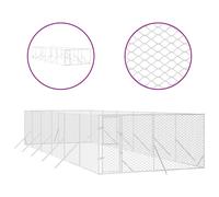 Vidaxl Chenil D'extérieur Pour Chiens Argenté 4x12x2 M Acier Galvanisé