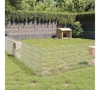 vidaXL Enclos pour animaux en liberté 48panneaux 54x60cm fer galvanisé, clapier à lapins, cage à lapins, cage pour animaux 3321346