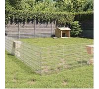 vidaXL Enclos pour animaux en liberté 48panneaux 54x60cm fer galvanisé, clapier à lapins, cage à lapins, cage pour animaux 3321346
