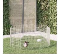 vidaXL Enclos pour Animaux en Liberté 8 Panneaux, Cage à Lapin, Maison pour Animaux Jardin Terrasse Patio Extérieur, 54x60 171574