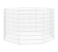 vidaXL Enclos pour Animaux en Liberté 8 Panneaux, Cage à Lapin, Maison pour Animaux Jardin Terrasse Patio Extérieur, 54x80 cm Fer Galvanisé