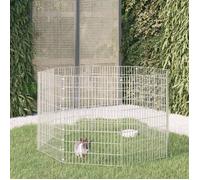 vidaXL Enclos pour animaux 8 panneaux – Cage à lapin, fer galvanisé, 54 x 80 cm