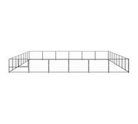 vidaXL Enclos pour chiens Noir 48 m² Acier