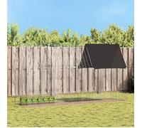 VIDAXL Enclos pour lapins en acier galvanisé 400 x 100 x 210 cm argenté - chenil extérieur