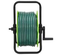 vidaXL Enrouleur de tuyau vert sur pied avec jeu de raccords de tuyaux
