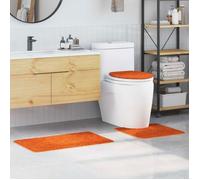 VIDAXL Ensemble 3 tapis de bain antidérapants orange en polypropylène (50x80, 50x50, 50x40 cm)