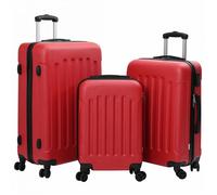VIDAXL Ensemble 3 valises rigides rouge ABS 50 x 31 x 78 cm - Cadenas & roues 360°