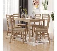 Ensemble à dîner 7 pcs Bois d'acacia solide, chaise en bois, table en bois, meubles en bois, chaise de salle à manger en bois