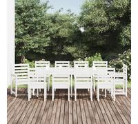Vidaxl Ensemble À Dîner De Jardin 11 Pcs Blanc Bois Massif De Pin